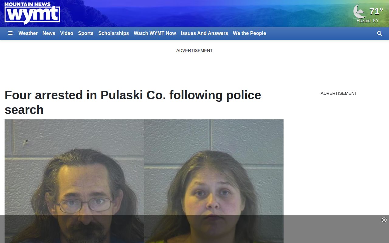 WYMT Pulaski County arrest news article screenshot